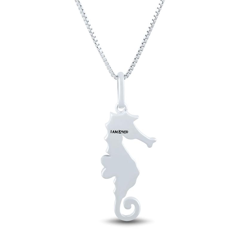 Seahorse Pendant with Diamond Accents in Sterling Silver and 14K Rose Gold – Image 4 of 4