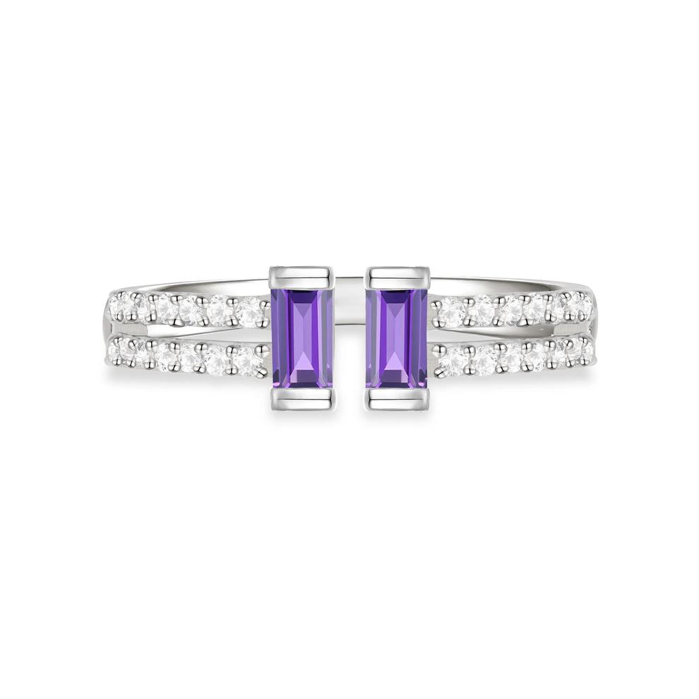 Blue Topaz &amp; Lab-Created White Sapphire Open Band in Sterling Silver – Image 1 of 8