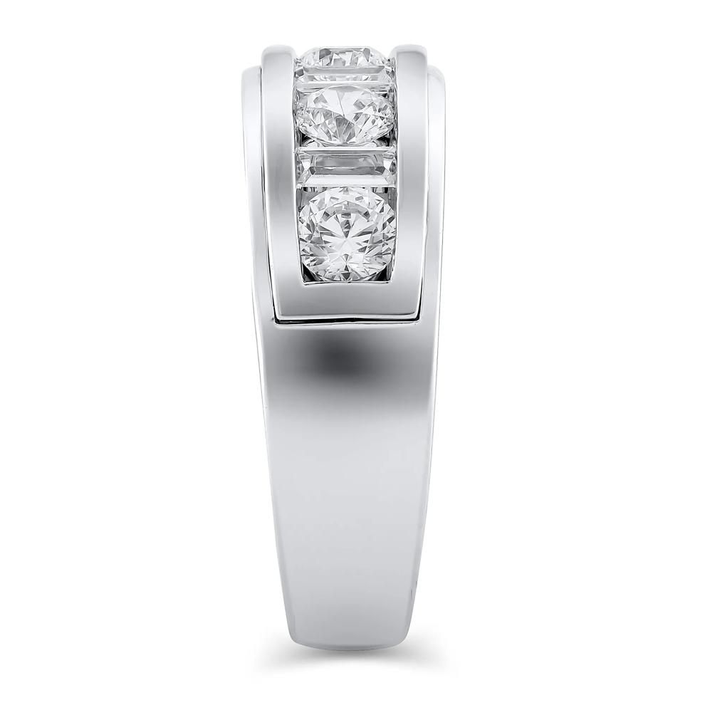 Men's Lab Grown Diamond Channel Band in 10K White Gold (2 ct. tw.) – Image 3 of 3