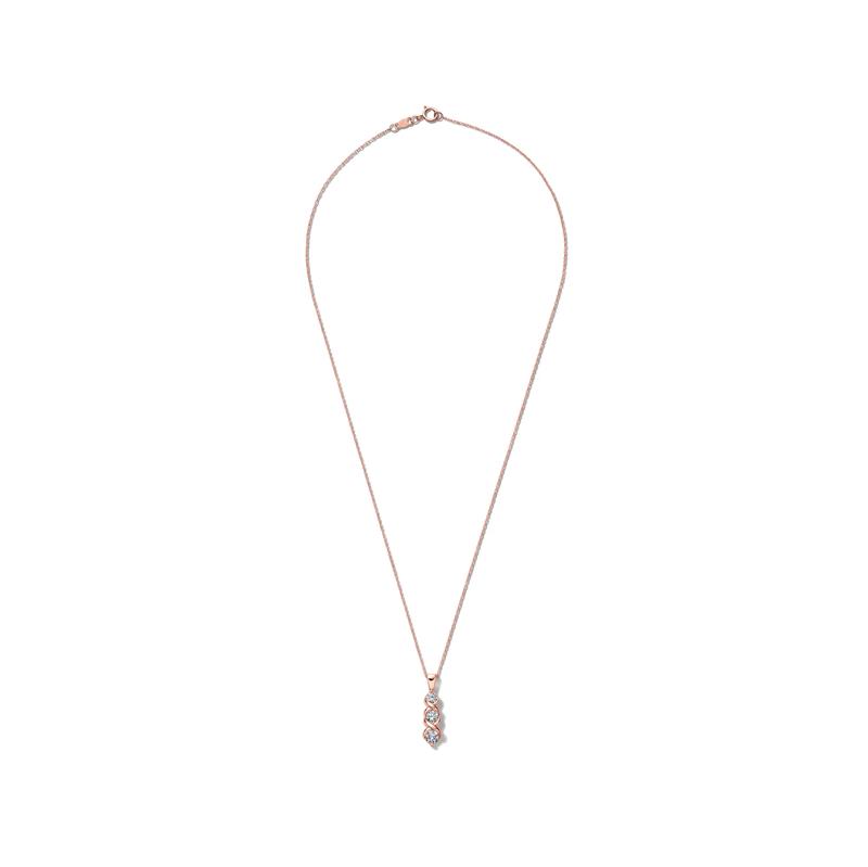 Lab Grown Diamond Three-Stone Pendant in 14K Rose Gold – Image 2 of 3