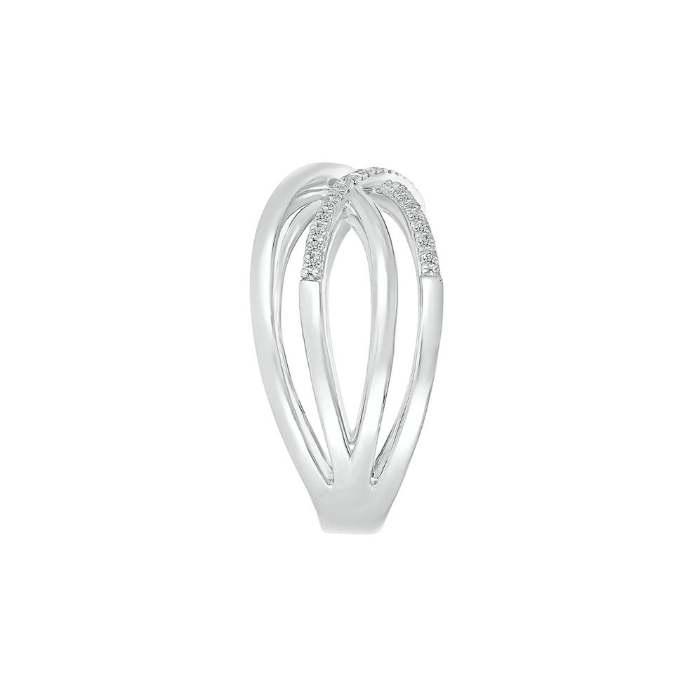 Diamond Open X Ring in Sterling Silver (1/7 ct. tw.) – Image 3 of 5