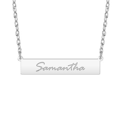 Personalized Handwriting Bar Necklace, 33MM