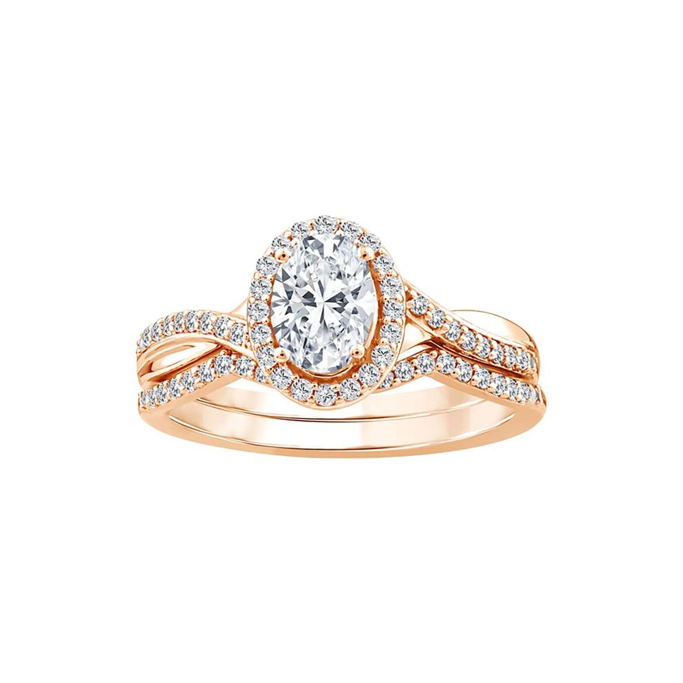 Lab Grown Diamond Engagement Ring Set in 10K Rose Gold (1 ct. tw.) – Image 1 of 3