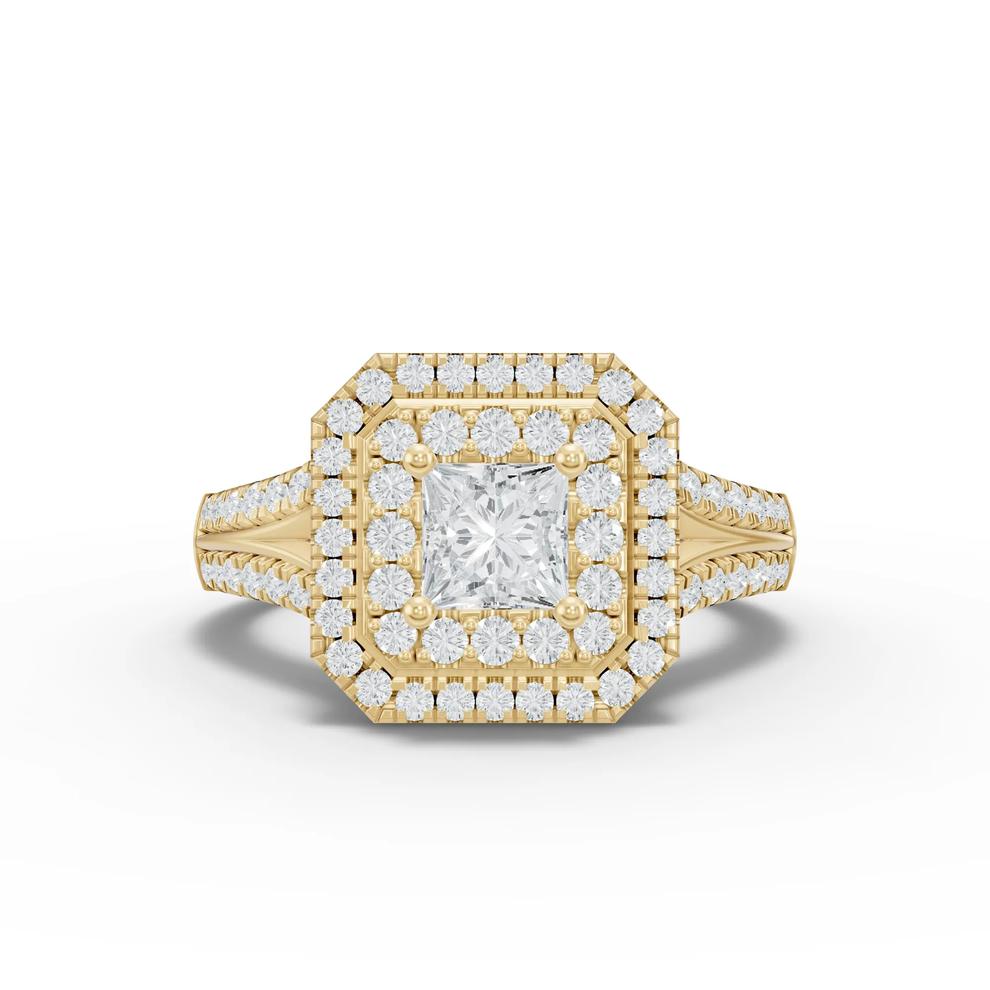 Diamond Princess-Cut Center Engagement Ring in 10K Yellow Gold (1 ct. tw.) – Image 1 of 4