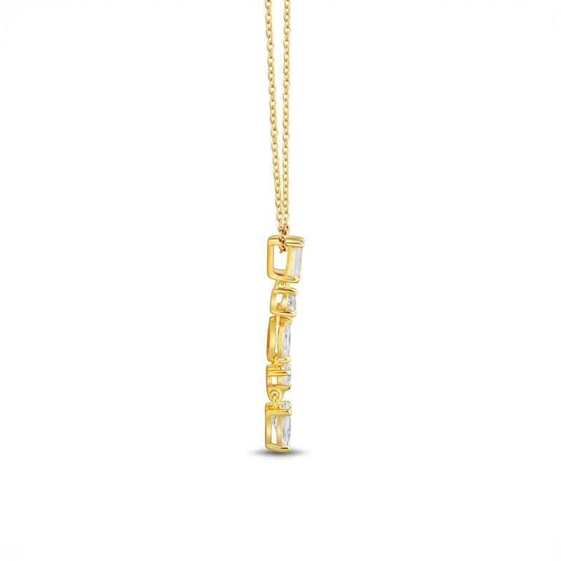 Lab Grown Diamond Mixed-Shape Drop Pendant in 14K Yellow Gold &#40;1/2 ct. tw.&#41; – Image 2 of 3