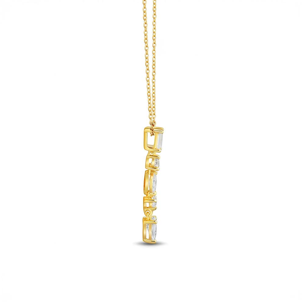 Lab Grown Diamond Mixed-Shape Drop Pendant in 14K Yellow Gold (1/2 ct. tw.) – Image 2 of 3