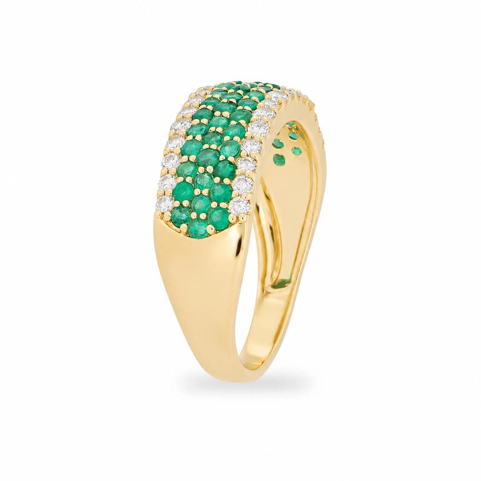 Emerald &amp; Diamond Ring in 10K Yellow Gold (3/8 ct. tw.) – Image 2 of 4