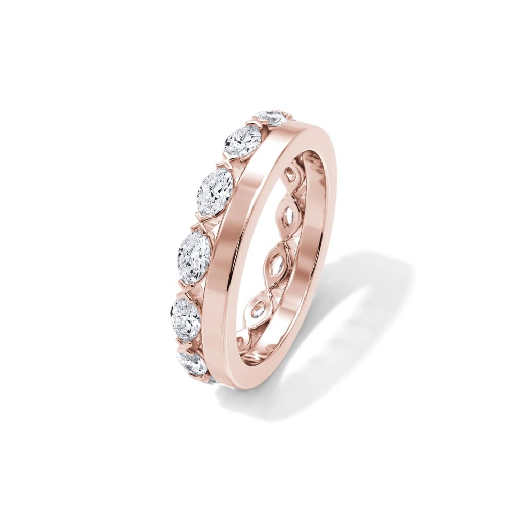 Lab Grown Diamond Marquise High Polished Stack Eternity Band in 14K Rose Gold (1 ct. tw.) – Image 4 of 4