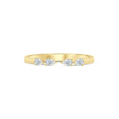 Pear-Shaped Lab Grown Diamond Open Anniversary Band in 14K Yellow Gold (1/7 ct. tw.)
