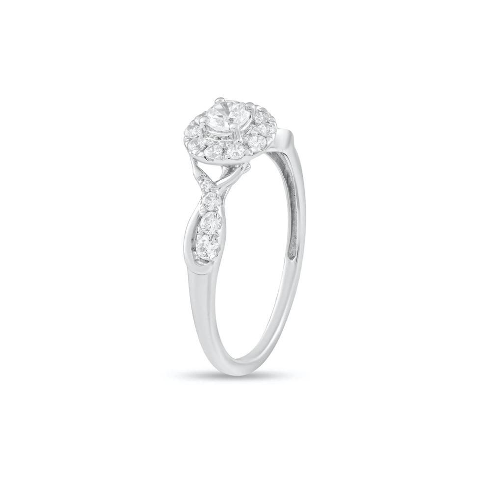 Diamond Round Halo Center Engagement Set in 10K White Gold (5/8 ct. tw.) – Image 4 of 6