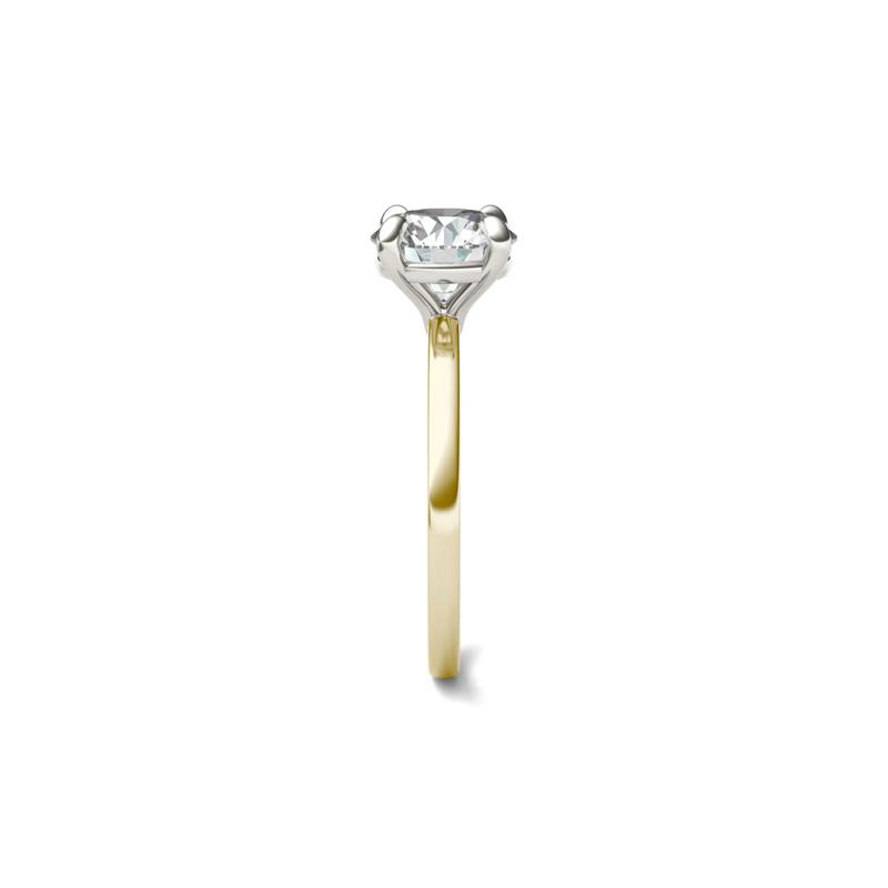 Lab-Created Moissanite Solitaire in 14K Yellow &amp; White Gold – Image 3 of 4