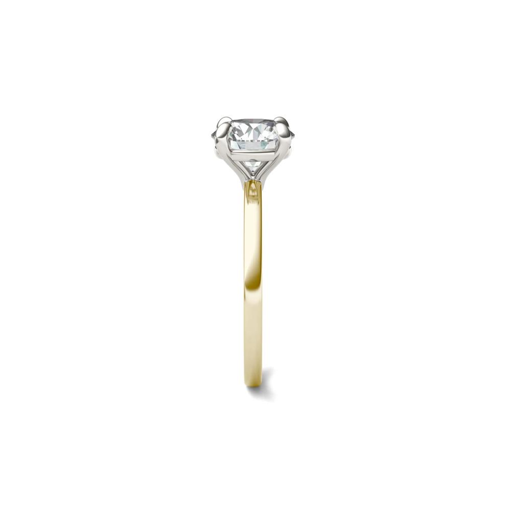 Lab-Created Moissanite Solitaire in 14K Yellow &amp; White Gold – Image 3 of 4