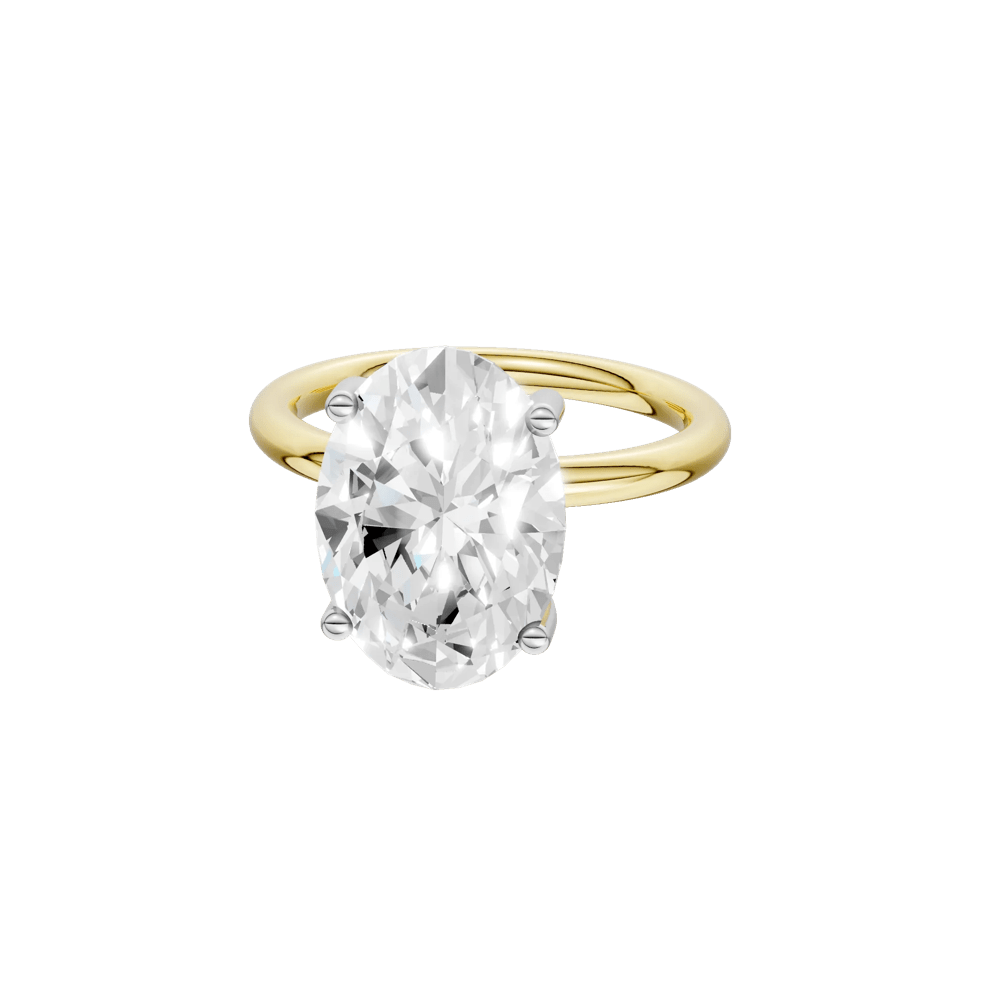 Lab Grown Diamond Oval Solitaire Engagement Ring in 14K Yellow &amp; White Gold (5 ct. tw.) – Image 2 of 5