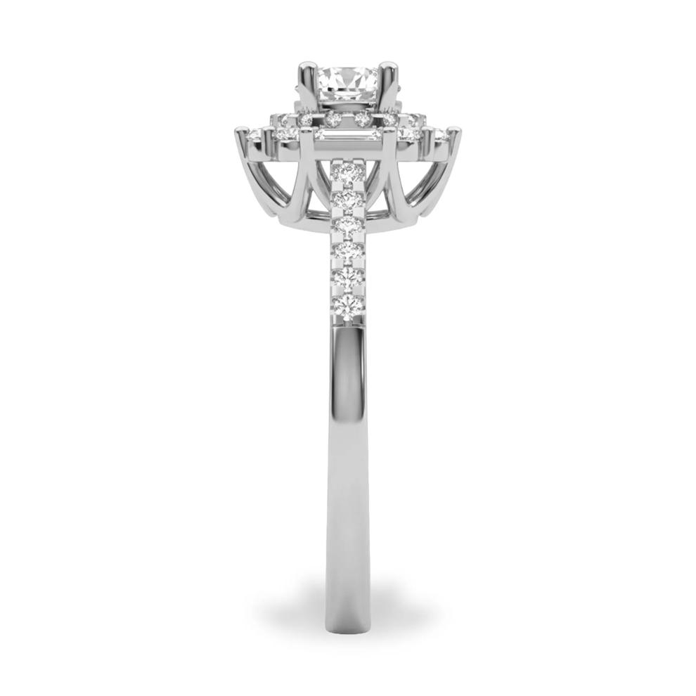 Round Diamond Halo Engagement Ring in 14K White Gold (1 ct. tw.) – Image 3 of 4
