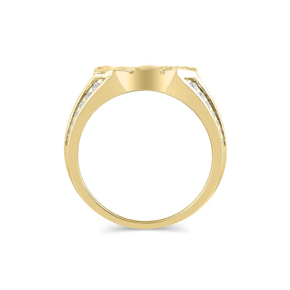Men's Gold Nugget Diamond Ring in 10K Yellow Gold (1/4 ct. tw.) – Image 2 of 3