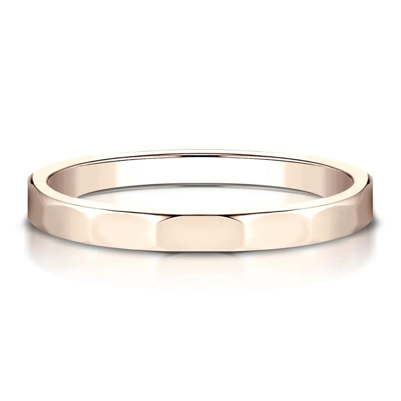 Faceted Wedding Band in 14K Rose Gold – Image 1 of 3