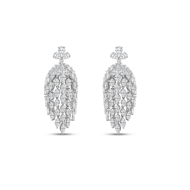 Lab Grown Diamond Mixed-Cut Chandelier Earrings in 14K White Gold &#40;20 ct. tw.&#41; – Image 1 of 3