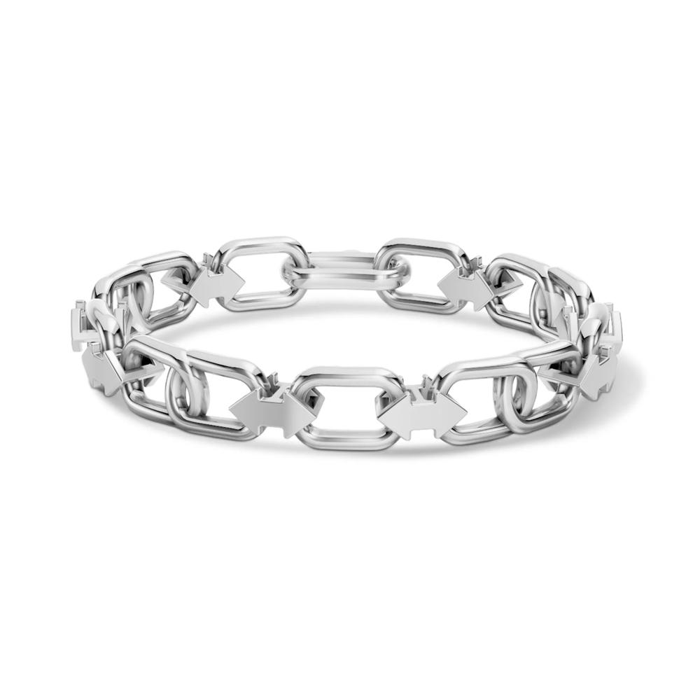 Men's Lab Grown Diamond Accent Toggle Link Bracelet in Sterling Silver, 8" – Image 1 of 2