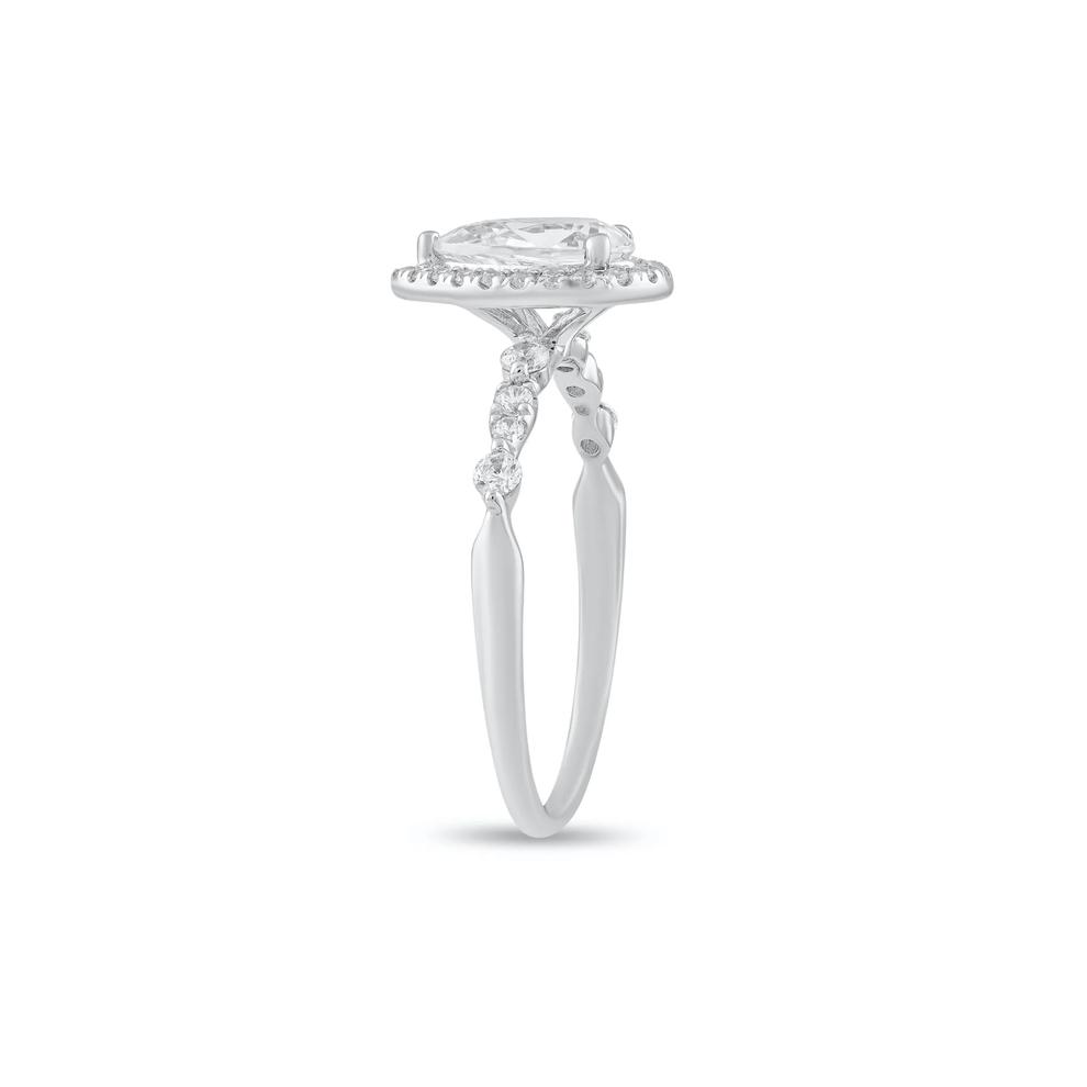 Diamond Pear-Shaped Center Halo Engagement Ring in Platinum (1 ct. tw.) – Image 3 of 4