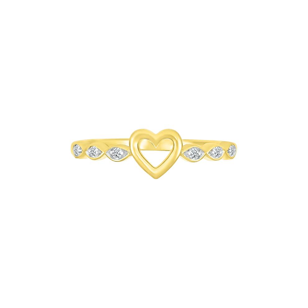 Diamond Accent Heart Ring in 10K Yellow Gold – Image 5 of 5