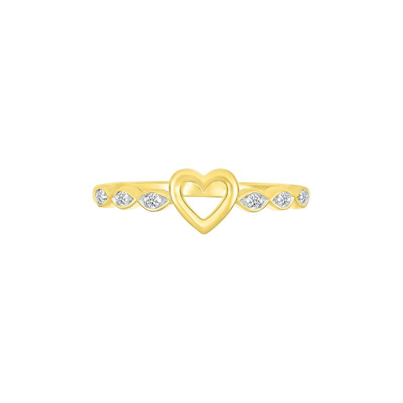 Diamond Accent Heart Ring in 10K Yellow Gold&nbsp; – Image 5 of 5