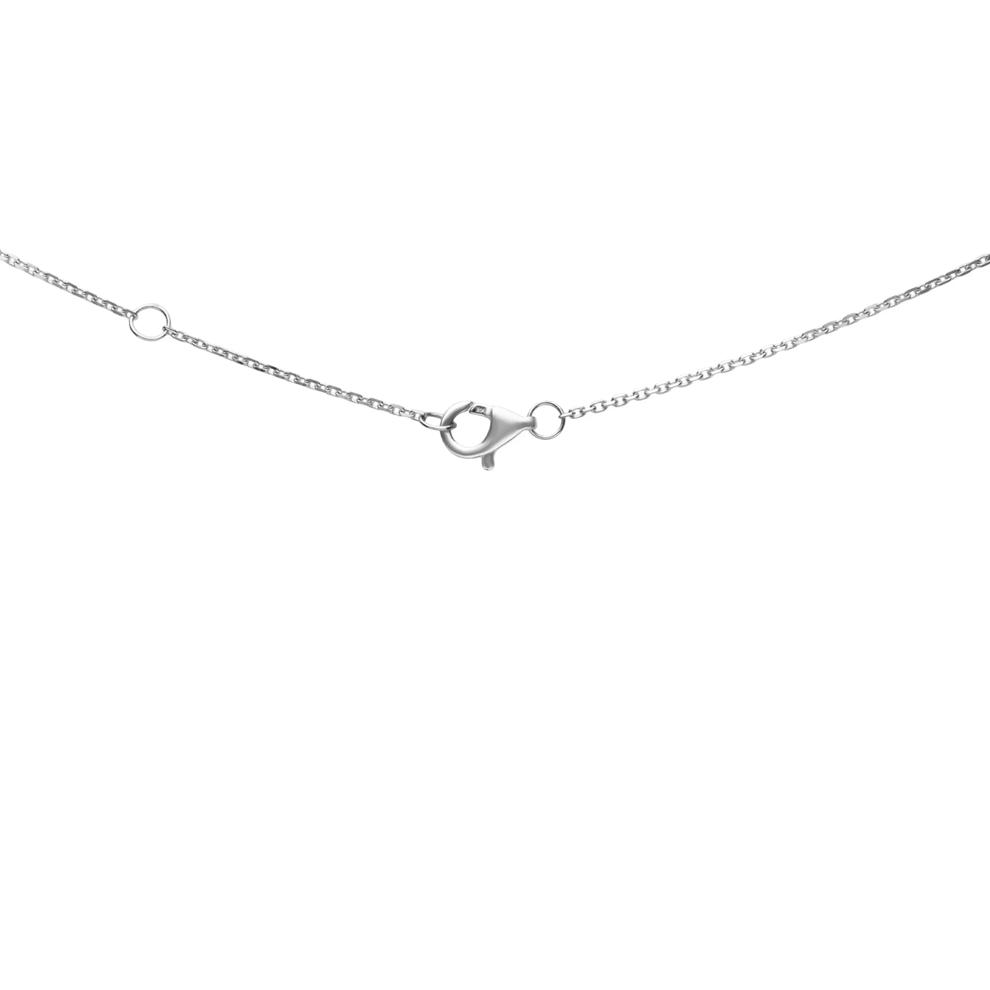 Blue Sapphire &amp; Diamond Pendant Necklace in 18K White Gold (3/8 ct. tw.) – Image 3 of 4