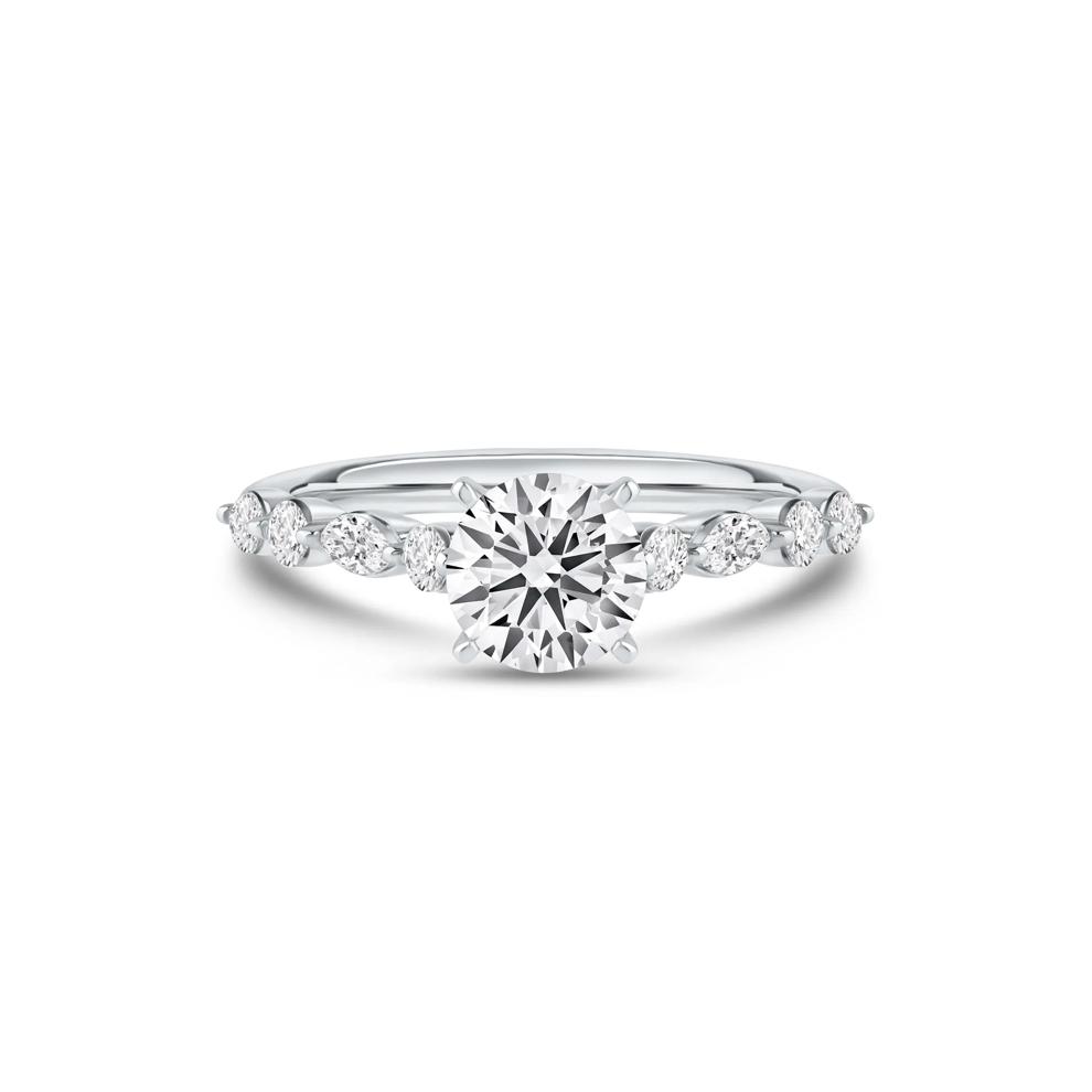 1/2 ct. tw. Marquise-Cut Diamond Semi-Mount Engagement Ring in 14k White Gold (Setting Only)  – Image 1 of 6