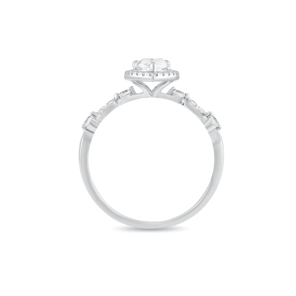 Diamond Pear-Shaped Center Halo Engagement Ring in Platinum (1 ct. tw.) – Image 2 of 4