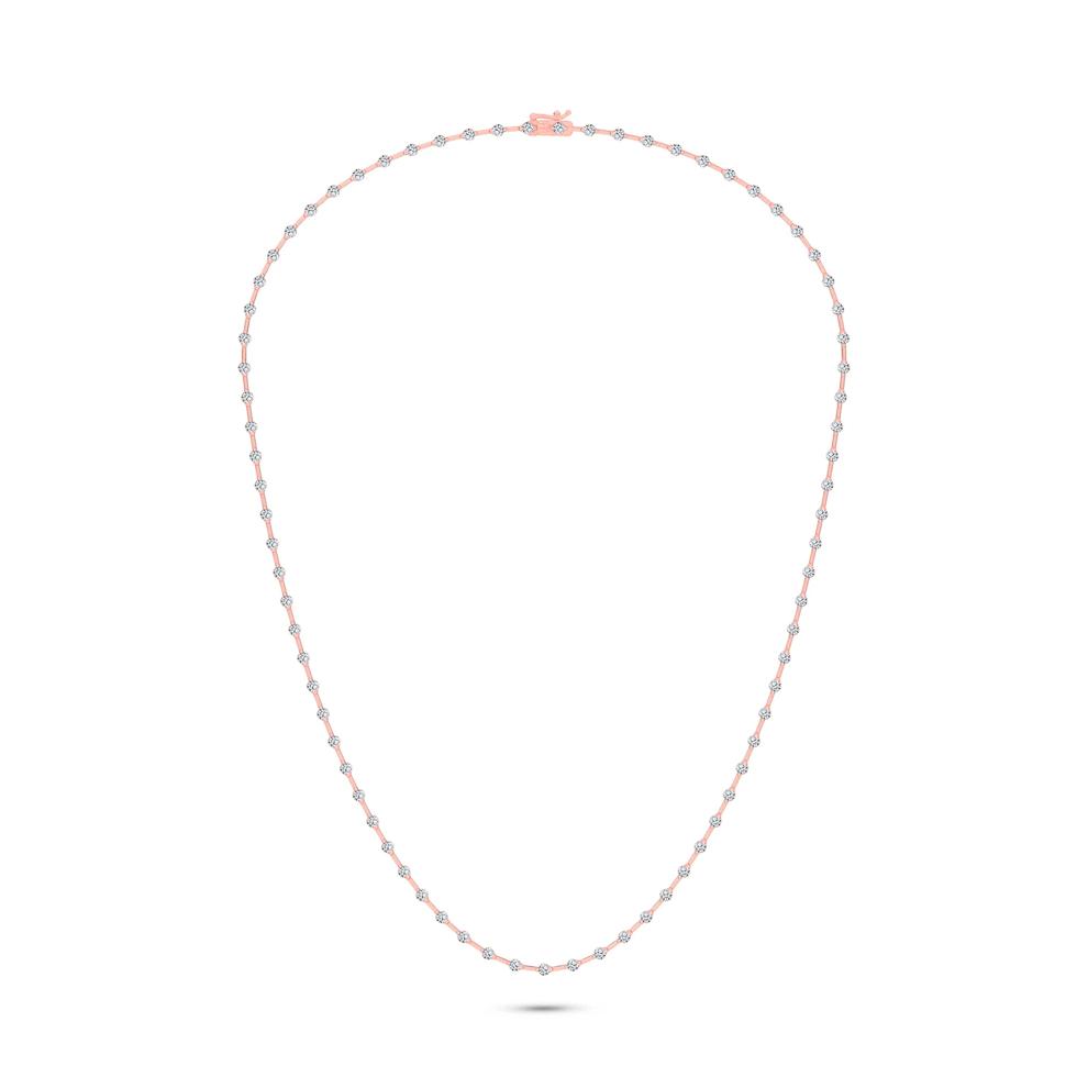 Lab Grown Diamond Sticks &amp; Stones Necklace in 14K Rose Gold (3 1/2 ct. tw.) – Image 3 of 4