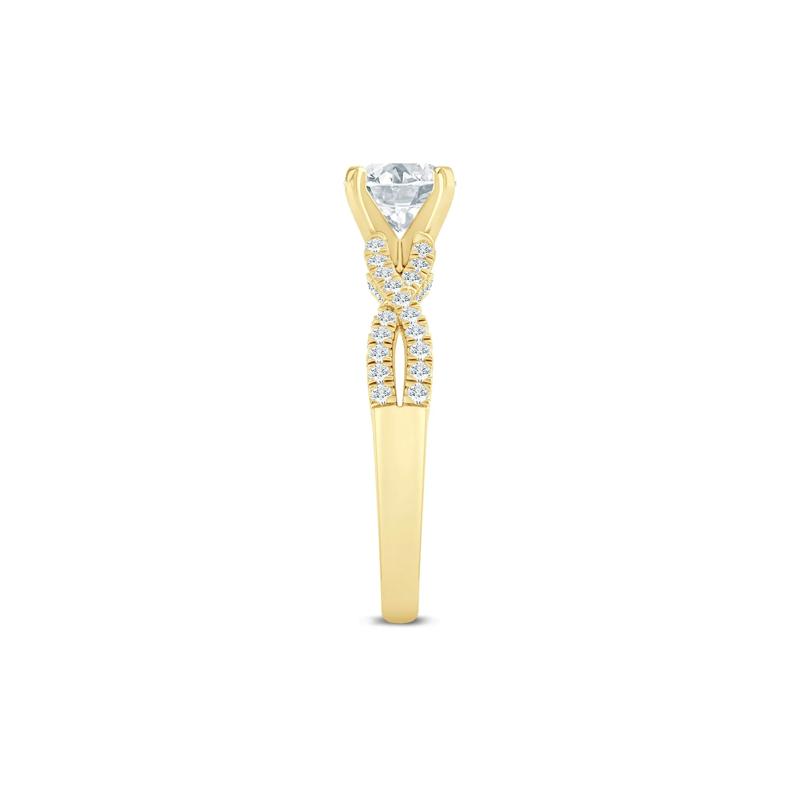 Lab Grown Diamond Twist Semi-Mount Ring in 14K Yellow Gold &#40;1/4 ct. tw.&#41; – Image 5 of 6