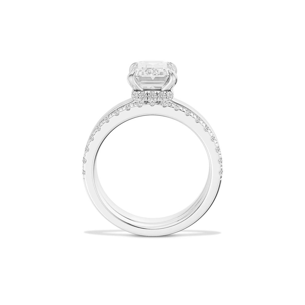 Lab Grown Diamond Emerald-Cut Center Engagement Set in 14K White Gold (4 ct. tw.) – Image 2 of 6