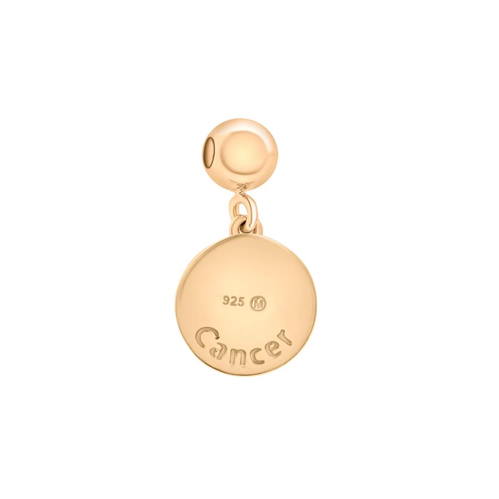 Cancer Zodiac Disc Bead Charm in Vermeil – Image 3 of 3