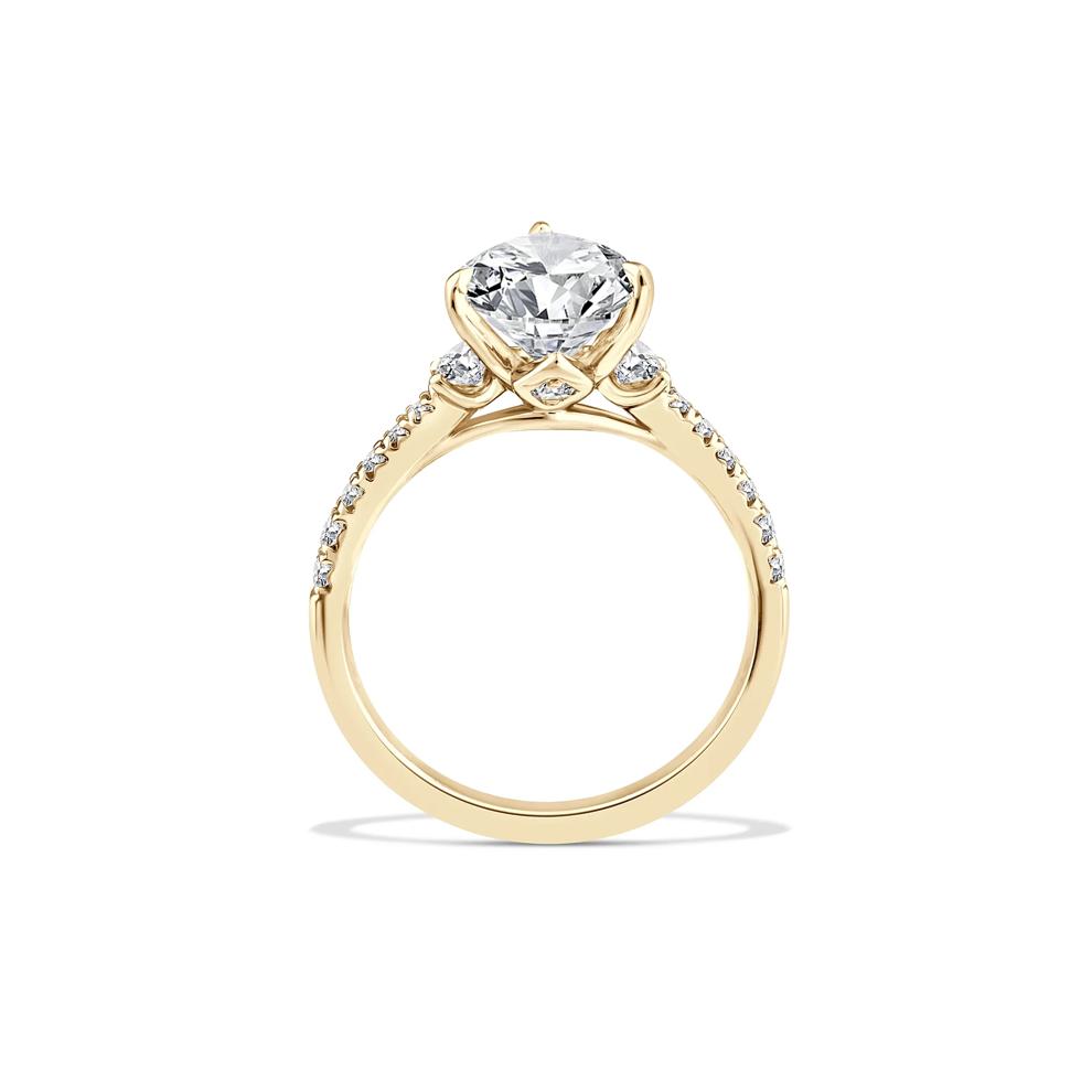 Lab Grown Diamond Pear-Shaped Engagement Ring in 18K Yellow Gold (3 3/8 ct. tw.) – Image 2 of 4
