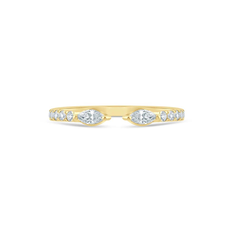 Lab Grown Diamond Marquise-Cut Open Band in 14K Yellow Gold (3/8 ct. tw.) – Image 1 of 3
