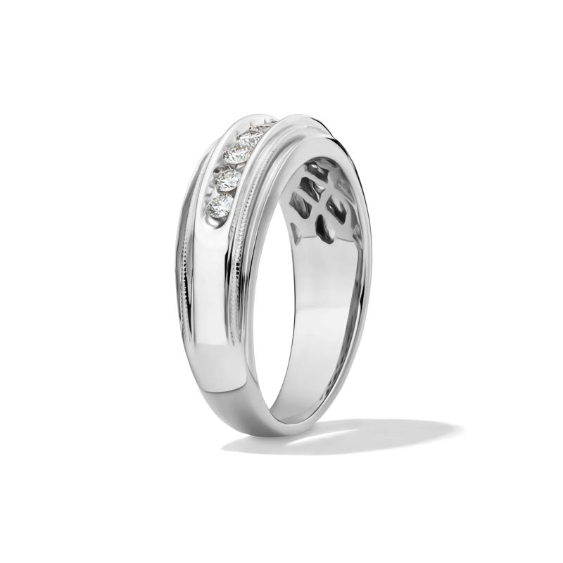 Men&rsquo;s Diamond Channel Set Ring in 14K White Gold &#40;1/2 ct. tw.&#41; – Image 3 of 4