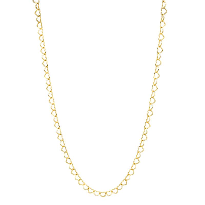Heart-Link Chain Necklace in Vermeil, 18&quot; – Image 1 of 3