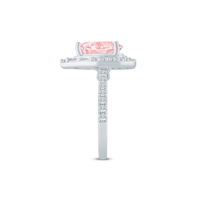 Colette Lab Grown Diamond Pink Pear-Shaped Halo Engagement Ring in 14K White &amp; Yellow Gold &#40;2 ct. tw.&#41; – Image 3 of 3