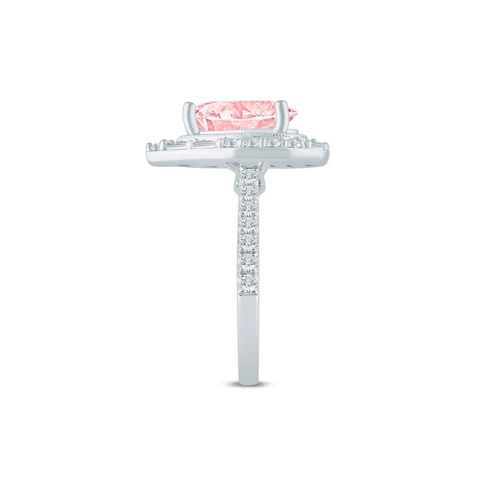 Colette Lab Grown Diamond Pink Pear-Shaped Halo Engagement Ring in 14K White &amp; Yellow Gold (2 ct. tw.) – Image 3 of 3