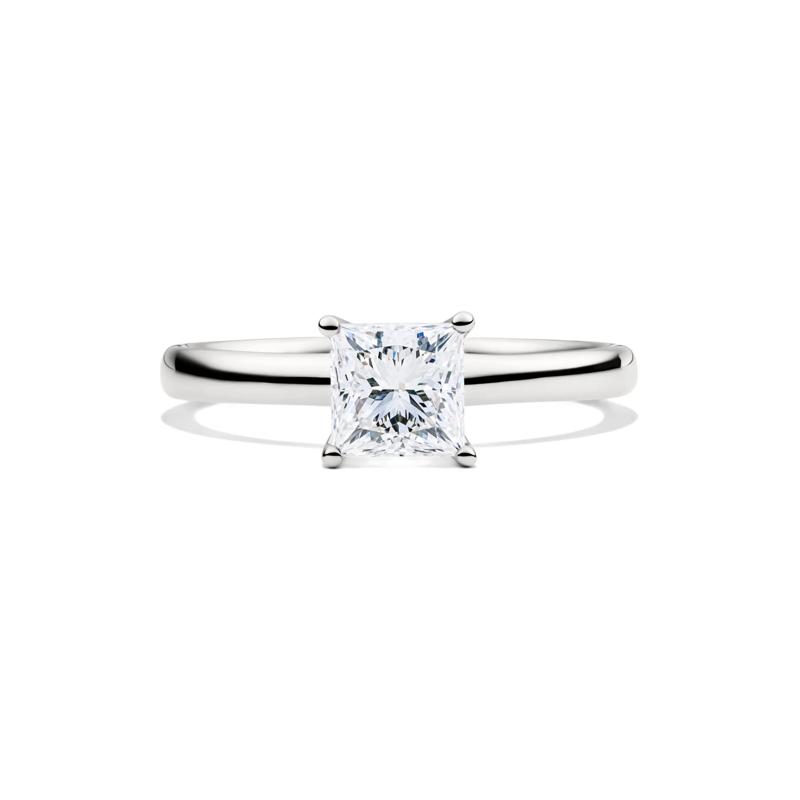 Diamond Princess Cut Solitaire Engagement Ring in 14K White Gold (1 ct.) – Image 1 of 5