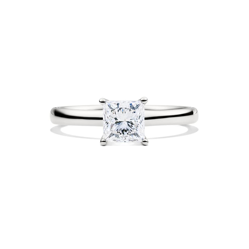 Diamond Princess Cut Solitaire Engagement Ring in 14K White Gold (1 ct.) – Image 1 of 5