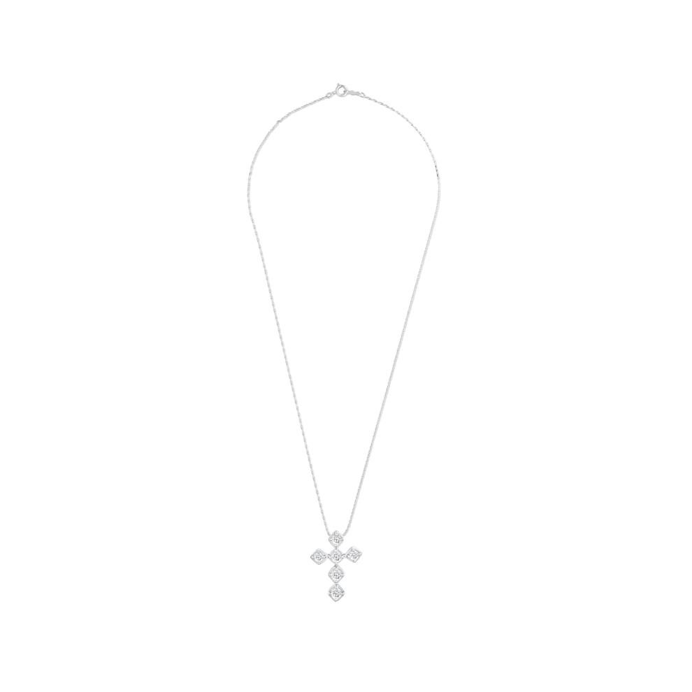 Diamond Cross Pendant Necklace in 10K White Gold (1/4 ct. tw.) – Image 3 of 4