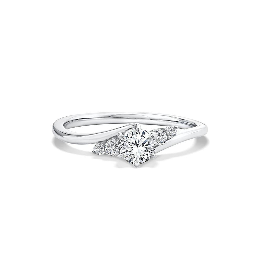 Lab Grown Diamond Round Center Promise Ring in 10K White Gold (1/2 ct. tw.) – Image 1 of 4