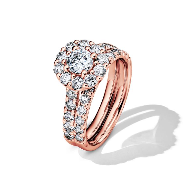 Diamond Bridal Set in 14K Rose Gold &#40;2 ct. tw.&#41; – Image 5 of 7