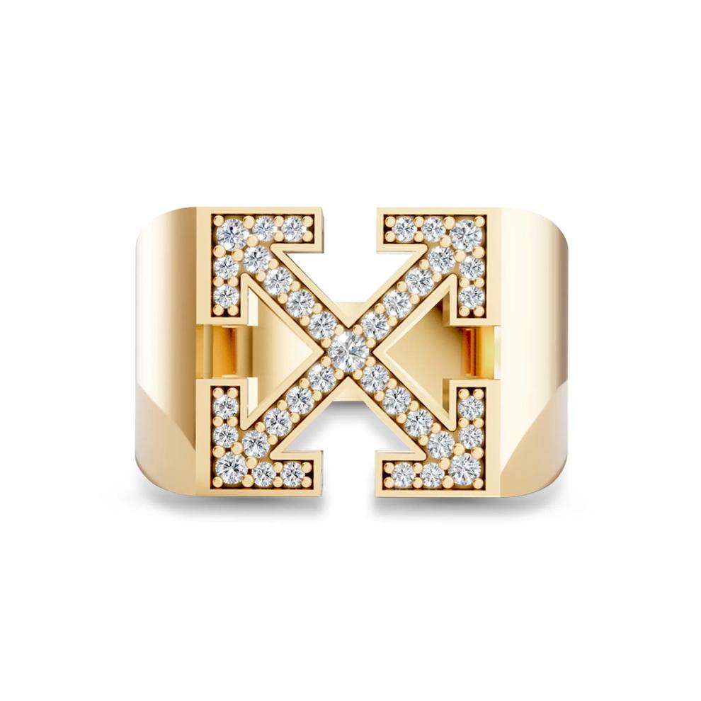 Men's Lab Grown Diamond Arrow Design Ring in Vermeil (1/2 ct. tw.) – Image 1 of 4