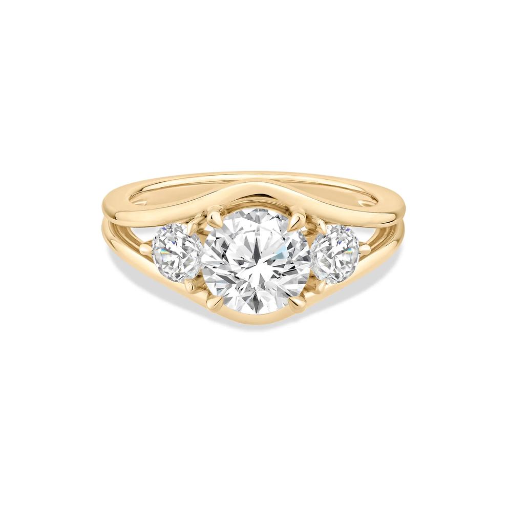 Diamond Three-Stone Engagement Ring in 18K Yellow Gold (2 ct. tw.) – Image 1 of 4