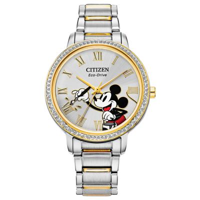 Ladies' Disney Mickey Crystal Watch in Two-Tone Stainless Steel, 36mm