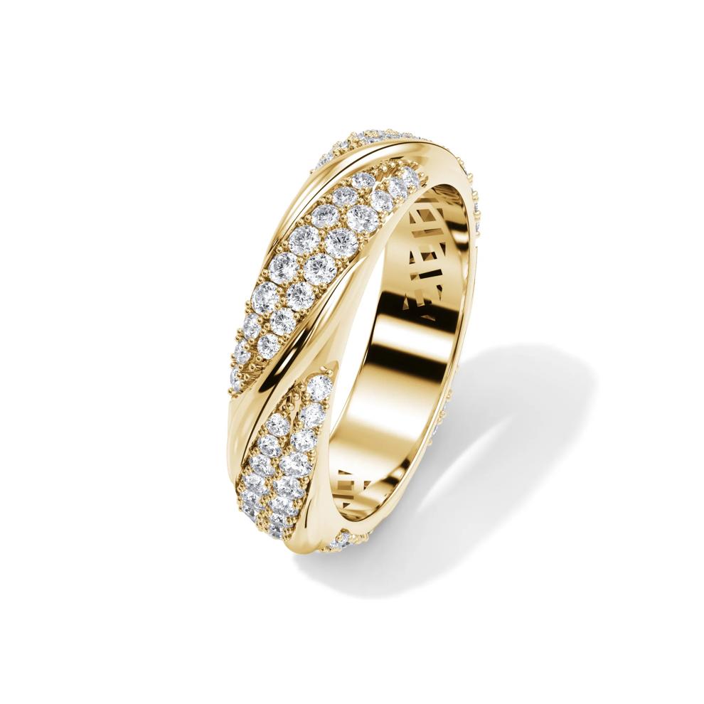 Diamond High Polish Twisted Eternity Band in 14K Yellow Gold (7/8 ct. tw.) – Image 4 of 4