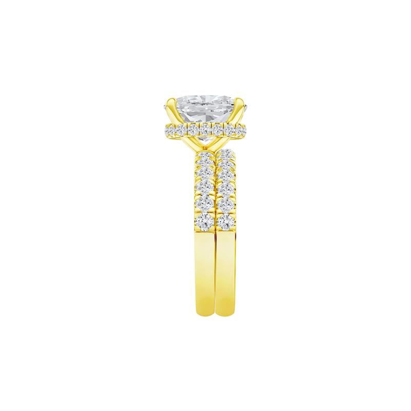 Lab Grown Diamond Elongated Cushion Bridal Set in 14K Yellow Gold (5 ct. tw.) – Image 3 of 6