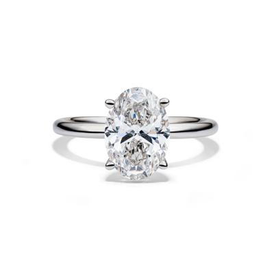 Lab Grown Diamond Oval Solitaire Ring in Platinum (3 ct. tw.)