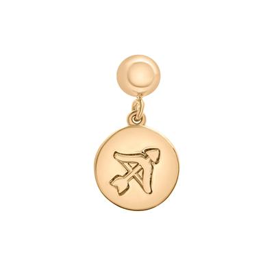 Sagittarius Zodiac Disc Bead Charm in Vermeil
